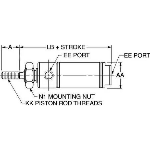 with 6 Stroke Stainless Steel 7/16 Air Cylinder Bore Dia Nose Mounted Air Cylinder with 6 Stroke Stainless Steel 7/16 Air Cylinder Bore Dia Nose Mounted Air Cylinder
